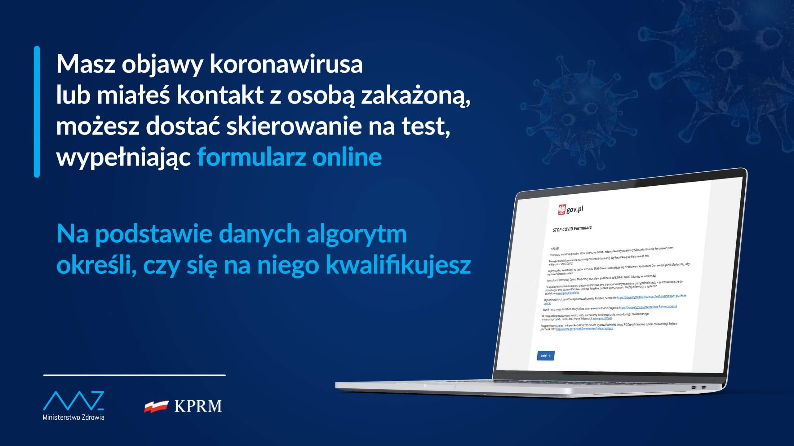 Skierowanie na test także przez internet!