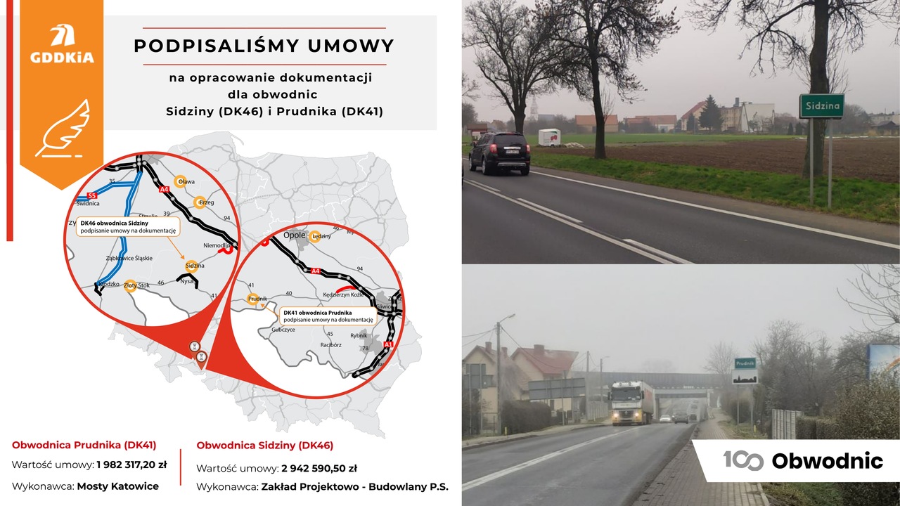 Obwodnice Sidziny i Prudnika coraz bliżej