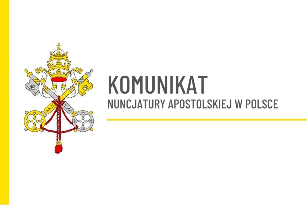 Komunikat Nuncjatury Apostolskiej w sprawie odejścia abp. Dzięgi